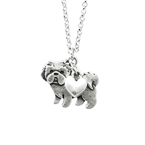 Shih Tzu Charm Necklace, Shitzu dog Lover Gift, Silver Metal ...