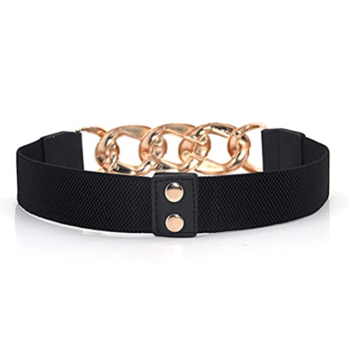 Women Elastic Stretchy Skinny Waist Belts for Dresses Thick Chain Belts Punk Thin Waistband2