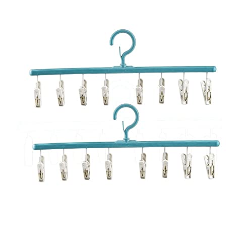 gofidin 2 Pack Drying Sock Rack Windproof Clothes Rack Multi Clip Dormitory Hanging Clothes Drying Racks Underwear Socks Holder