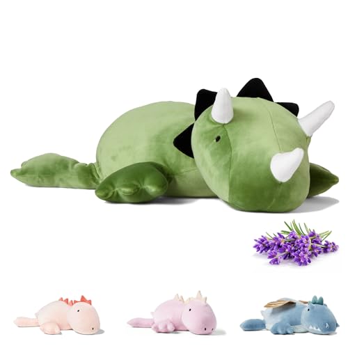 Peluche dinosaure lestée 40,6 cm avec coussin lombaire ergonomique pour le soutien du corps