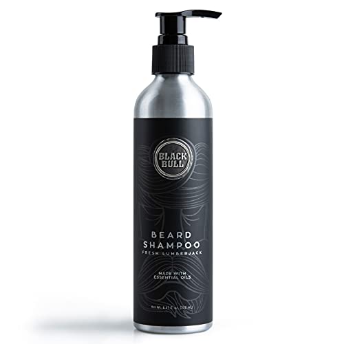Black Bull Beard Shampoo Fresh Lumberjack, Deep Cleaning with Eucalyptus, Rosemary, Mentha Oils, and Menthol 250ml