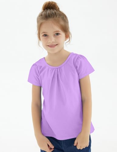 Image of Noomelfish Girls Criss Cross Back T-Shirts Short Puff Sleeve Tee Tops (5-12 Years)