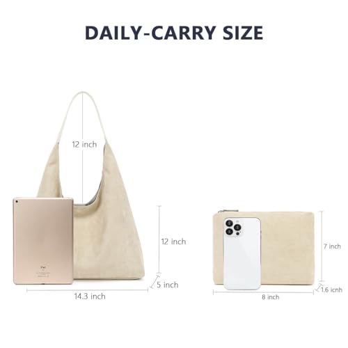 Bolso Tote de Gamuza para Mujer, Suave y Grande miniatura 3