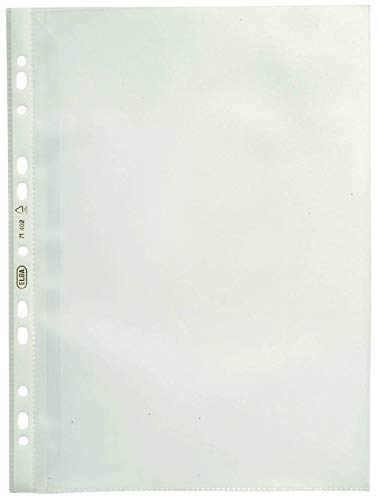 ELBA Lot de 100 pochettes perforées A4 en polypropylène 0,12 mm