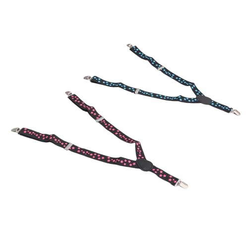 NOLITOY 2 Pcs Clip Trouser Strap Star Printed Suspender for Boys Durable and Fashionable Design for Parties and Weddings Random Color
