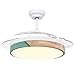 Wentylator Sufitowy Nordic Macaron Fan Light Niewidzialny wentylator sufitowy Lampa sufitowa Odwrotna regulacja sześciobiegowej regulacji ostrza sześciobiegowe DOPROWADZIŁO Trzykolorowe światło do Syp