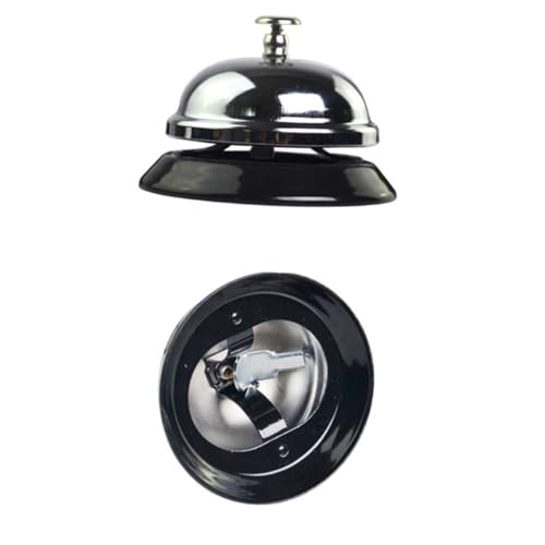 Hemobllo Campanello da Reception in Metallo Argento Campanella per Servizio Clienti in Hotel Ristorante e Bar Design Compatto e Leggero Suono Chiaro e Facile da Usare e Trasportare