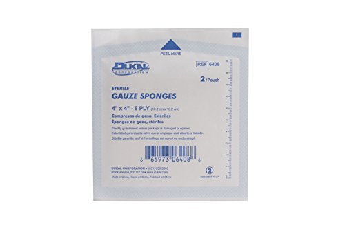 Dukal 6408 Gasas, 8 capas, estériles, 4" x 4", blanco (paquete de 1200) miniatura 4