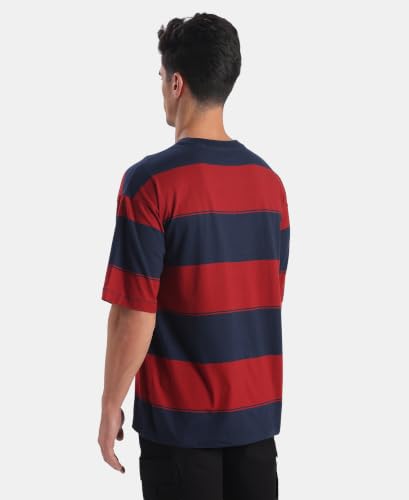 Image of Jockey UM24 Men Super Combed Cotton Rich Striped Oversized Tshirt