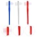 GLEAVI Adult Toothbrush Set 3Pcs Compact Dual-Head Dental Toothbrushes for Dentures Soft Bristle Tooth Brushes for Adults Effective Oral Care