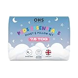 OHS 7.5 Tog Single Duvet and Pillow Set, Anti Allergy Soft Touch Microfibre Lightweight Summer Duvets Anti Bacterial Hollowfibre Machine Washable Kids Single Quilt with Pillow, White
