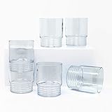 Le Cadeaux Tritan Santorini Glassware Small Tumbler, Set of 6, Clear