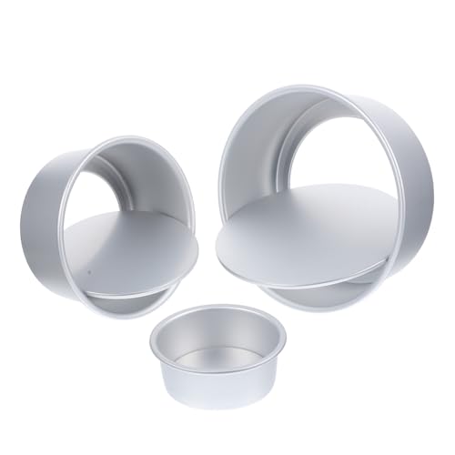 VANZACK 3個 深型ラウンドケーキ型 アルミ製 滑らか表面 で使いやすい 家 プロ用ベーキングトレイ 丸型ケーキ クッキー マフィン対応