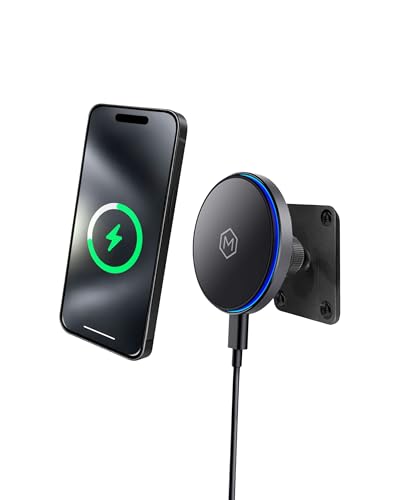 MagSwitch Qi2 Chargeur de voiture sans fil AMPS Plate Support de téléphone, chargeur rapide 15 W avec interrupteur marche/arrêt intégré pour une charge...
