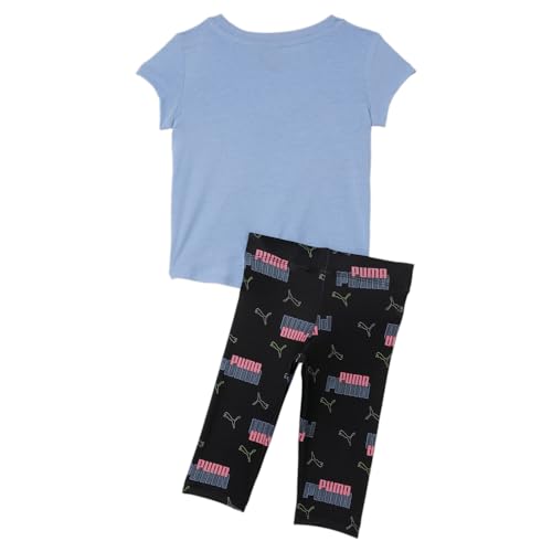 PUMA Toddler Girls 2 Piece Crew Neck Short Sleeve & Leggings Set Casual Tops Casual Leggings - Blue2
