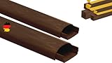  KOMIB - Canaleta semicircular de PVC para cables (40 x 20 mm, 5 x 1 m = 5 metros, autoadhesiva, lista para el montaje/cubierta de cable/barra 1 m por cada barra (marrón – diseño de madera)