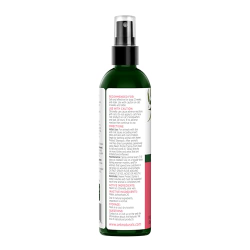 ARK NATURALS Neem Protect Spray, alivia coceira e irritação em gatos e cães, frasco spray de 227 g,
