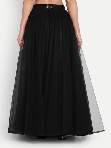 Image of TILISM Women's and Girls Solid Satin Long Skirt