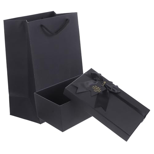 BAZEITFLOW 黒色 ラッピングボックス プレゼント用正方形収納ケース アクセサリーや香水対応 バレンンや結婚式に適したスリッシュ包装