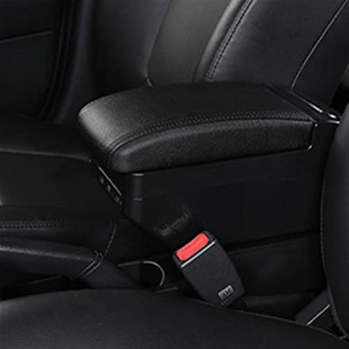 YHSM para H-yundai para Elantra para Touring I30 FD I30cw 2007 2008 2009 2010 2011 Caja De Almacenamiento De Consola Central De Doble Capa Reposabrazos (Color : Línea Negro) Cover