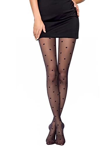 Image of Conte Womens Large Polka Dot Fantasy Design Pantyhose Tights Desire