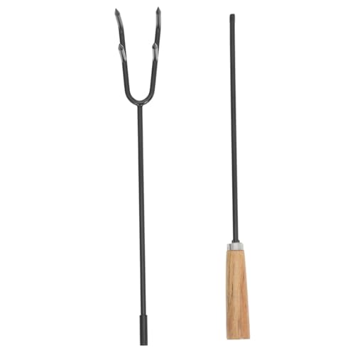 Cabilock Ash Removal Fire Hook Heavy Duty Fire Poker Long Portable Campfire Poker Wall Oven Tool