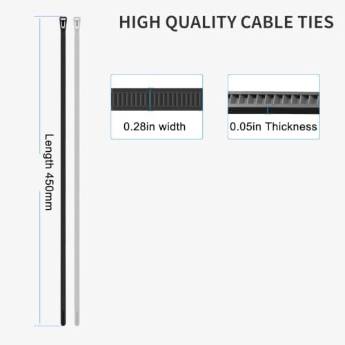 Armpow 8 Inch Black Recoverable Reusable Zip Ties, 100PCS Zip Ties, Outdoor 120 lb. Cable Ties, Releasable Plastic Ties, Removable Wire Ties for Wire Management Outdoor Patio — view 4
