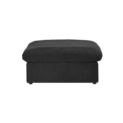 Image of JACH Storage Ottoman for Living Room, Cushion Covers Removable, Minimalist Footstool, Comfy Breathable Ottoman Module for Living Room Apartment (Black)
