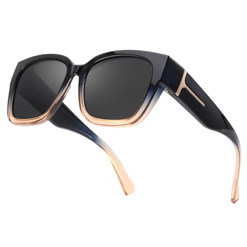 FIMILU Polarized Sunglasses Fit Over Glasses for Women, Oversized Square Sunglasses for Driving & Outdoor UV400 Protection