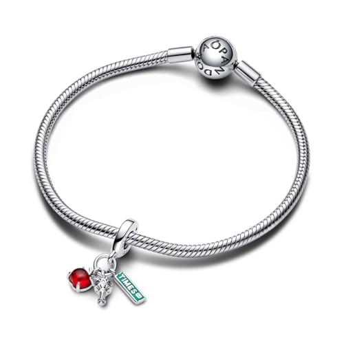 PANDORA NYC Apple, Torch & Street Sign Triple Dangle Charm - Compatible with PANDORA Moments - Gift for Her - Sterling Silver with Murano Glass & Enamel - With Gift Box3