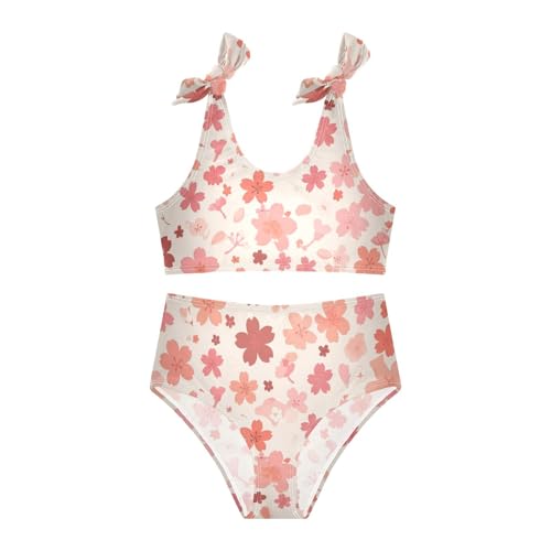 KLL Cherry Blossoms Girls' Two Pieces Bikini Set Quick-Dry Bathing Suit Swimming Suits Adjustable Shoulder Strap3