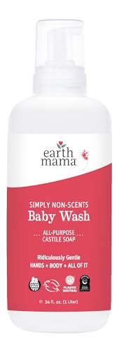 Image of Earth Mama Simply Non-Scents Baby Wash Foaming Hand Soap, Organic Fragrance Free Body Wash, Unscented Body Wash, Castile Soap with Coconut Oil, Shea Butter, Calendula, & Aloe, 34floz