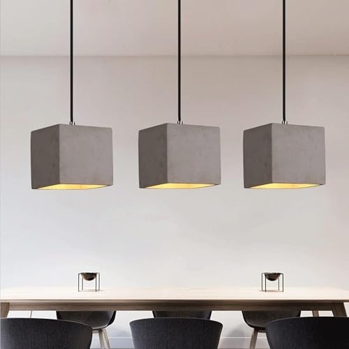 Suspension ciment cube et terrazzo pour lustre rétro rétro au design géométrique