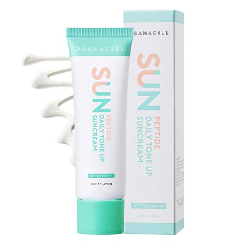 OGANA CELL Peptide Daily Tone-up Sun Cream SPF50+ PA++++ 1.69 fl.oz. (50ml) - Peptide & Centella Asiatica Extract Contained, Daily Sun Protection Care