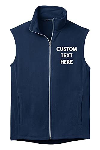 INK STITCH Men Custom Stitching Text Super Soft Light Weight Microfleece Vests - Multicolors