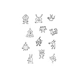 ベストフレンドタトゥー、漫画エイリアン奇妙な奇妙なデザイン、エイリアンタトゥー、1~2週間持続、耐水性、本物のタトゥーのような外観、耐久性、4 x 3インチ