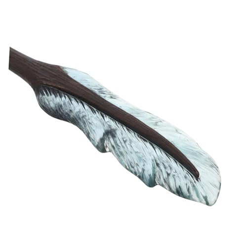 Horquillas de madera con forma de pluma para moños retro de mujer 3