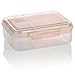 COM-FOUR® Fiambrera con compartimentos separados - Caja de comida para el trabajo, la escuela y viajes - Sin bpa (1 pieza 21,5x17cm rosa)