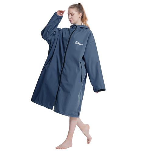 Oksun Waterproof Changing Robe for Adult,Windproof Swimming Oversized Poncho Coat Surf Beach Robe with Hooded