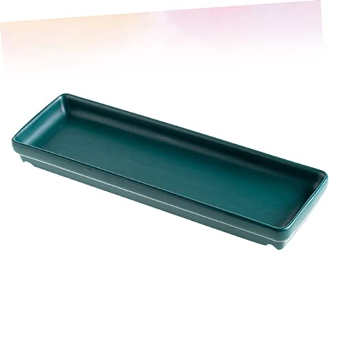 Plato largo para sushi y snacks color verde miniatura 4