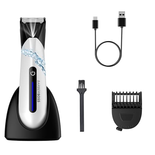 BarberBoss Cortadora de bolas para hombre, afeitadora de bolas, recortadora de ingle, herramienta de aseo impermeable para hombres, cortadora de vello púbico y afeitadora de bolas, peluquería corporal