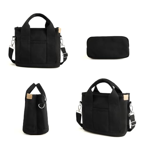Image of IwIeIaIrI Small Tote Bag for Women,Canvas Mini Tote Bags with Zipper and Multi Pockets,Kids,Girls,Friends Gift 2026