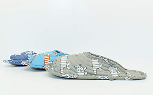 House Slippers for Women - Lightweight Cotton Quilted Home Slippers, Easy Machine Washable Like Socks, Foldable and Portable, Indoor Breathable Shoes for Your Feet Relaxing, Set of 3 Pairs (Medium2