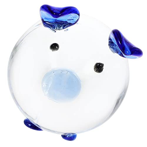 Luxshiny Figurita De Cerdo De Cristal De Vidrio Decoración De Escritorio para Hogar y Oficina Adorno De Animal De Cristal para Decoración Interior