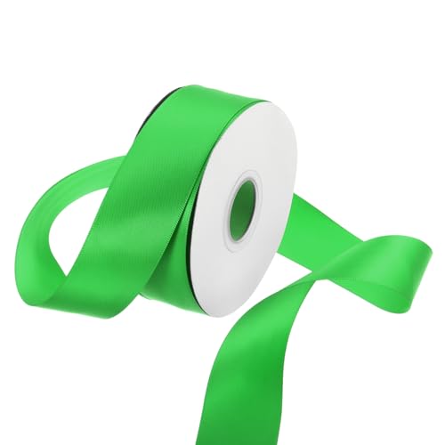 Rebower 1 1/2 Inch 25 Yard Satin Ribbon Thick Double Face Grosgrain Silk Ribbon, [for Gift Wrapping, Hair Bows, Wedding, Cake, Flower] - Green