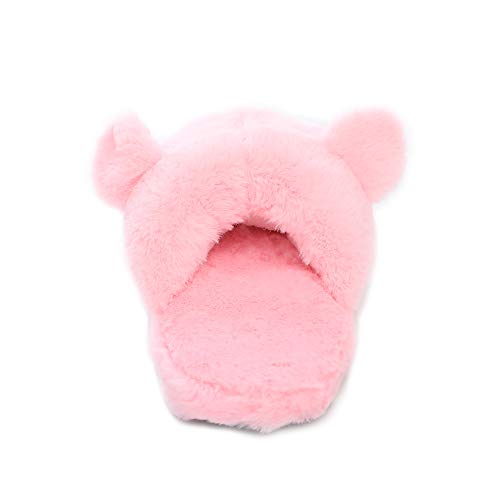Millffy Funny Womens Warm Animal Slippers - Furry Pink Pig House Shoes4