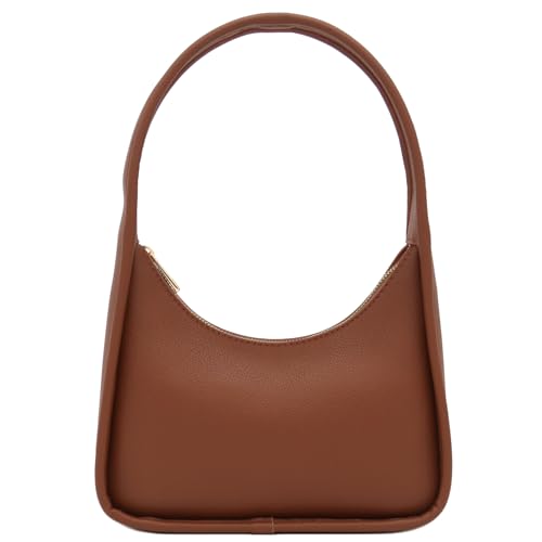 Image of Small Minimalist Shoulder Bag for Women, Faux Leather Underarm Purse, Chic Top Handle Handbag for Everyday