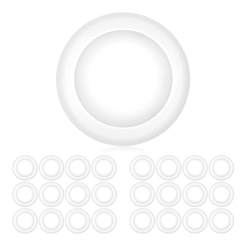 PARMIDA (24 Pack) 5/6 Inch Dimmable LED Disk Light Surface Flush Mount 15W, UL Listed, Recessed Retrofit Ceiling Lights, Energy Star, Installs into Junction Box Or Recessed Can, 1050lm - 5000K by Parmida LED Technologies - Used condition - US$86.96