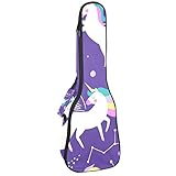 Diseño portátil: la funda del ukelele está equipada con una correa para el hombro ajustable y un asa de transporte, y tiene un bolsillo trasero grande, que es muy adecuado para guardar sus cuerdas, correas, afinador y cuerdas de repuesto, etc.