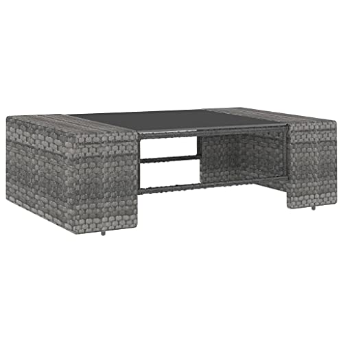 RONGQI 4-TLG. Garten-Lounge-Set, Gartenlounge, Balkon Möbel, Terrassenmöbel, Lounge Gartenmöbel Set, Loungemöbel Terrasse, Balkon Lounge, Poly Rattan Grau – Bild 5